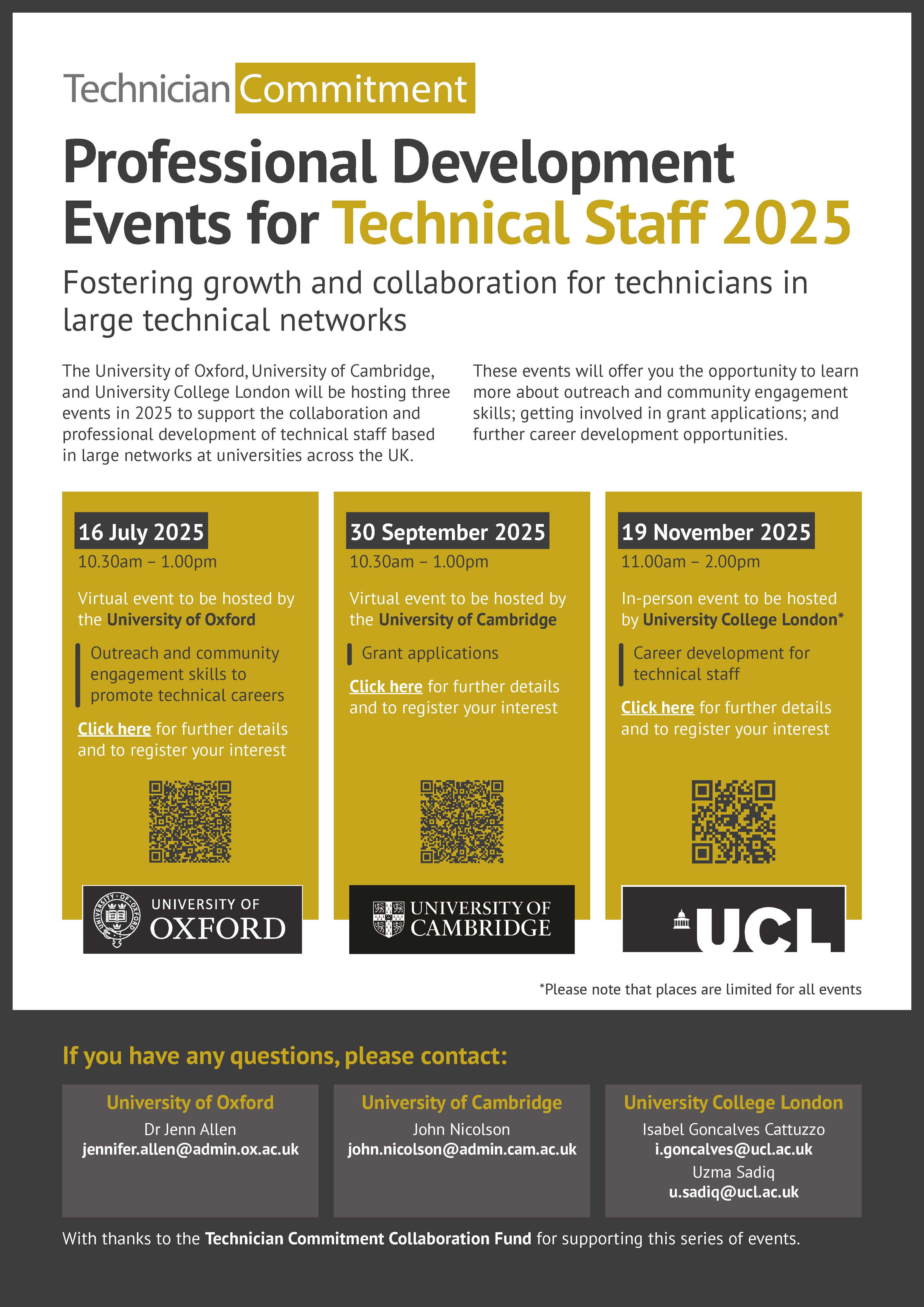 Professional development events for technical staff poster